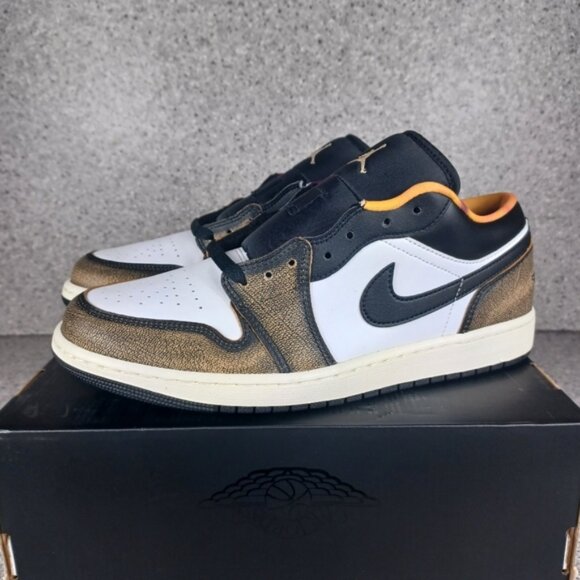 Nike Air Jordan 1 Low Wear-Away Yellow Sneakers - Men's Size 10.5 & 11 Shoes - Picture 4 of 11